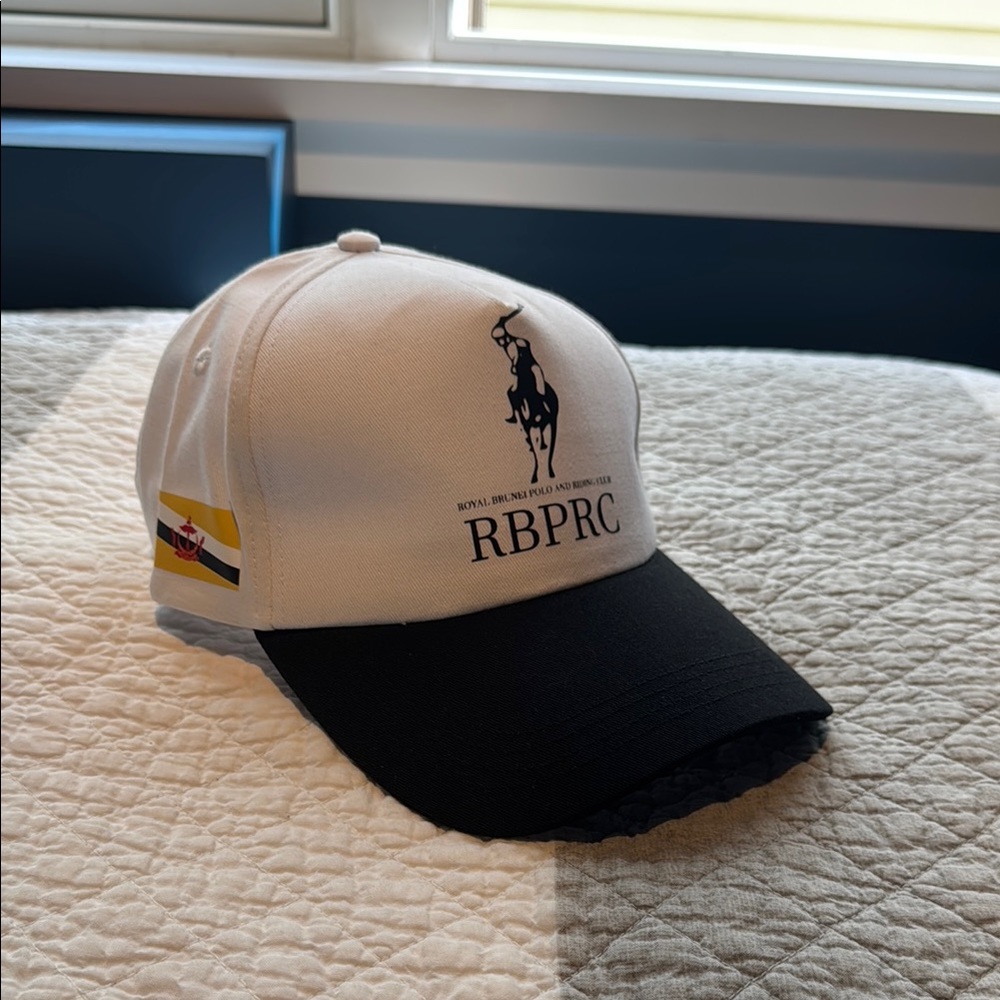 Ralph Lauren Polo RBPRC White and Black Structured Baseball Cap